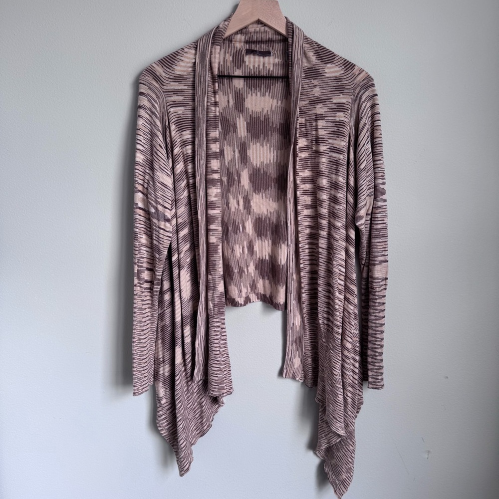 Cullen Boho Striped Asymmetrical Beachy Drapey Cardigan Sweater Medium